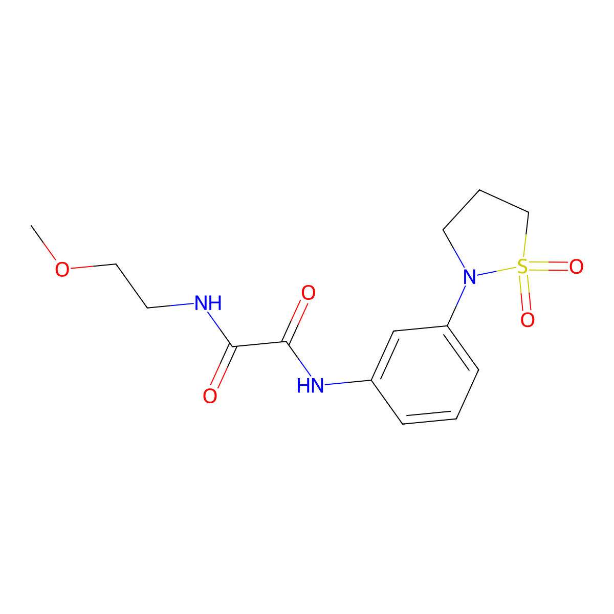 N1-(3-(1,1-dioxidoisothiazolidin-2-yl)phenyl)-N2-(2-methoxyethyl)oxalamide molecular structure, CAS 1105206-49-2
