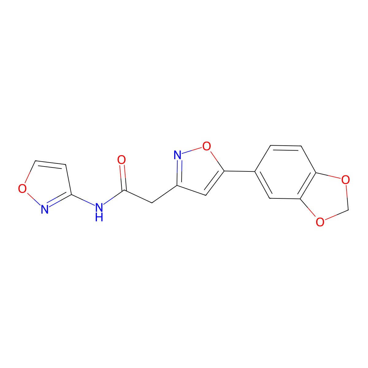 2-(5-(benzo[d][1,3]dioxol-5-yl)isoxazol-3-yl)-N-(isoxazol-3-yl)acetamide molecular structure, CAS 1105206-51-6