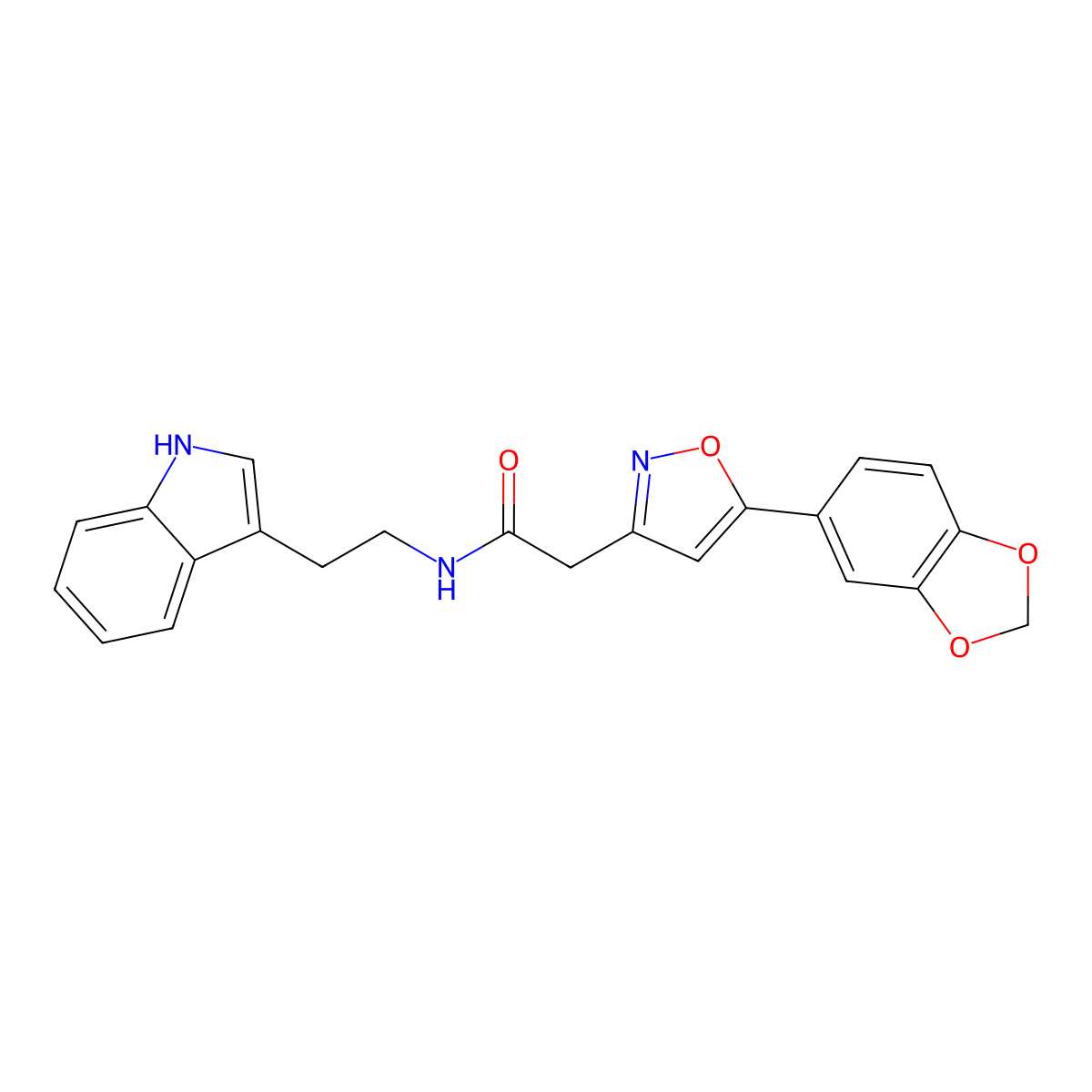 N-(2-(1H-indol-3-yl)ethyl)-2-(5-(benzo[d][1,3]dioxol-5-yl)isoxazol-3-yl)acetamide molecular structure, CAS 1105206-57-2