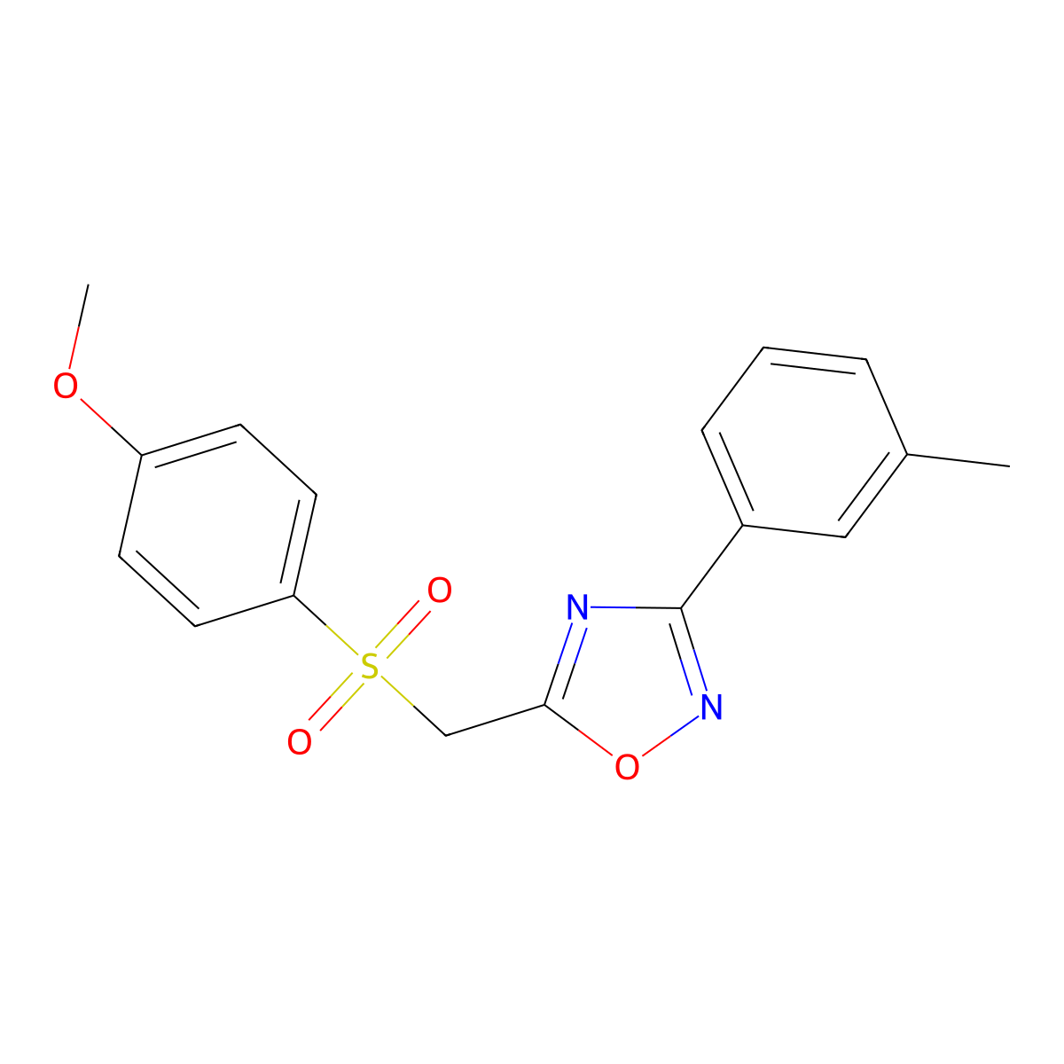 5-(((4-Methoxyphenyl)sulfonyl)methyl)-3-(m-tolyl)-1,2,4-oxadiazole molecular structure, CAS 1105206-68-5