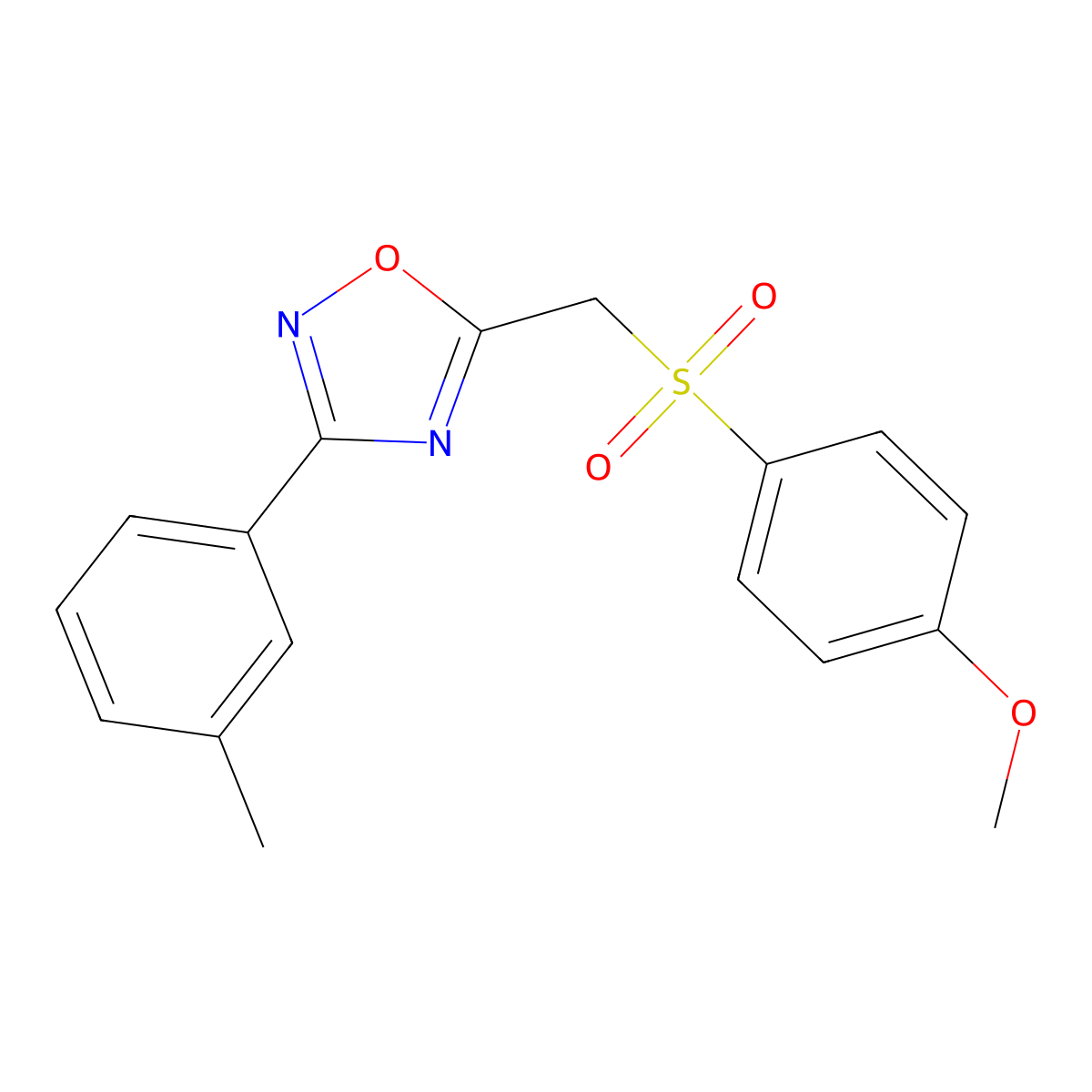 5-(((4-Methoxyphenyl)sulfonyl)methyl)-3-(m-tolyl)-1,2,4-oxadiazole molecular structure, CAS 1105206-68-5