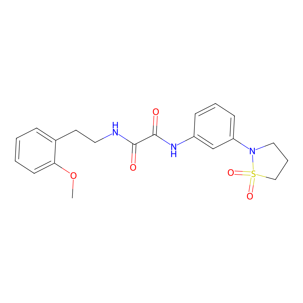 N1-(3-(1,1-dioxidoisothiazolidin-2-yl)phenyl)-N2-(2-methoxyphenethyl)oxalamide molecular structure, CAS 1105206-72-1