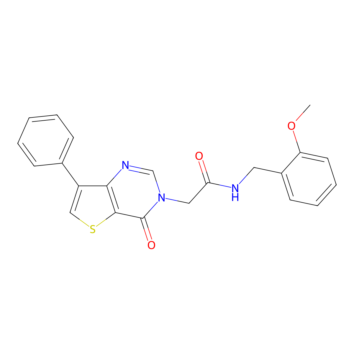 N-(2-methoxybenzyl)-2-(4-oxo-7-phenylthieno[3,2-d]pyrimidin-3(4H)-yl)acetamide molecular structure, CAS 1105206-73-2