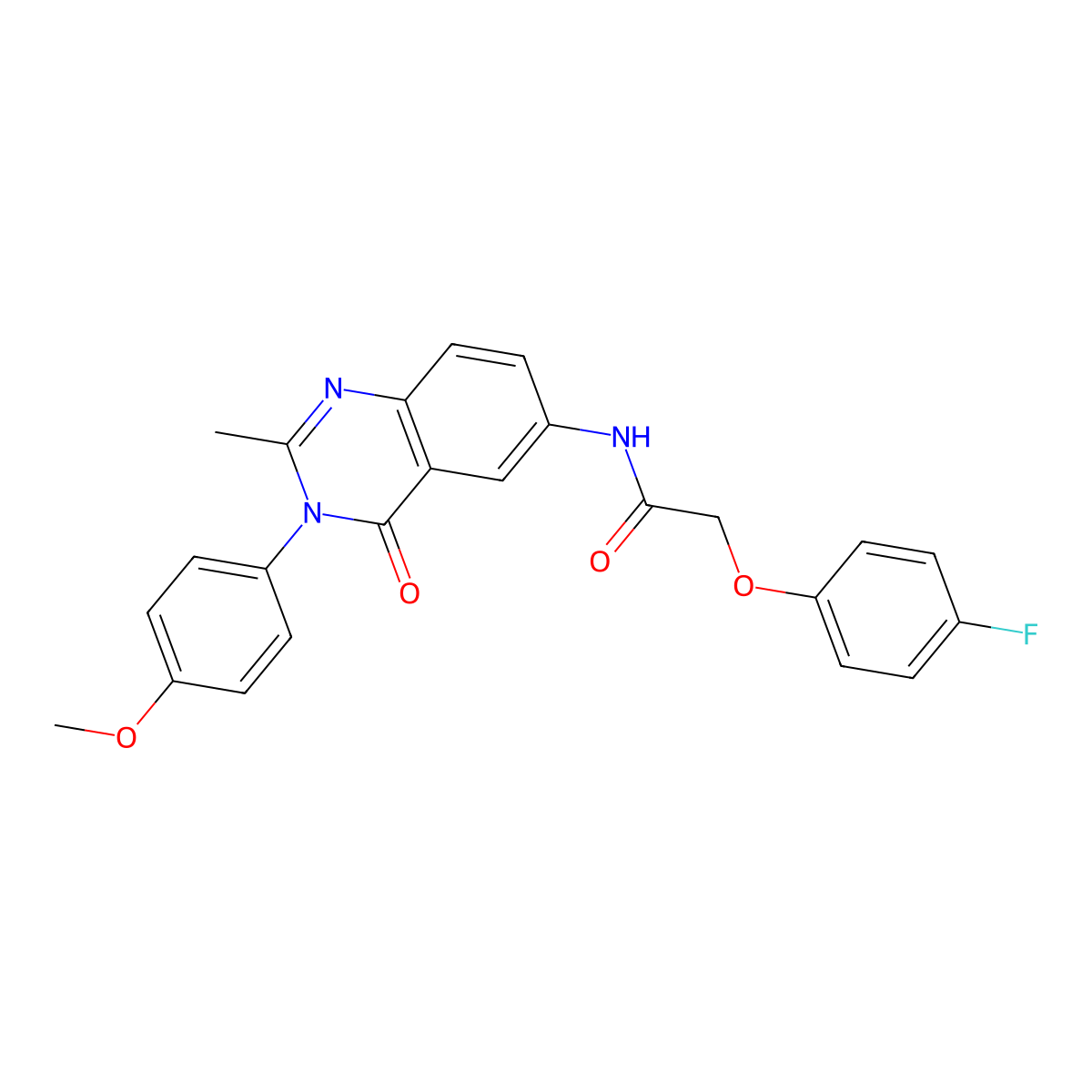 2-(4-fluorophenoxy)-N-[3-(4-methoxyphenyl)-2-methyl-4-oxo-3,4-dihydroquinazolin-6-yl]acetamide molecular structure, CAS 1105206-74-3