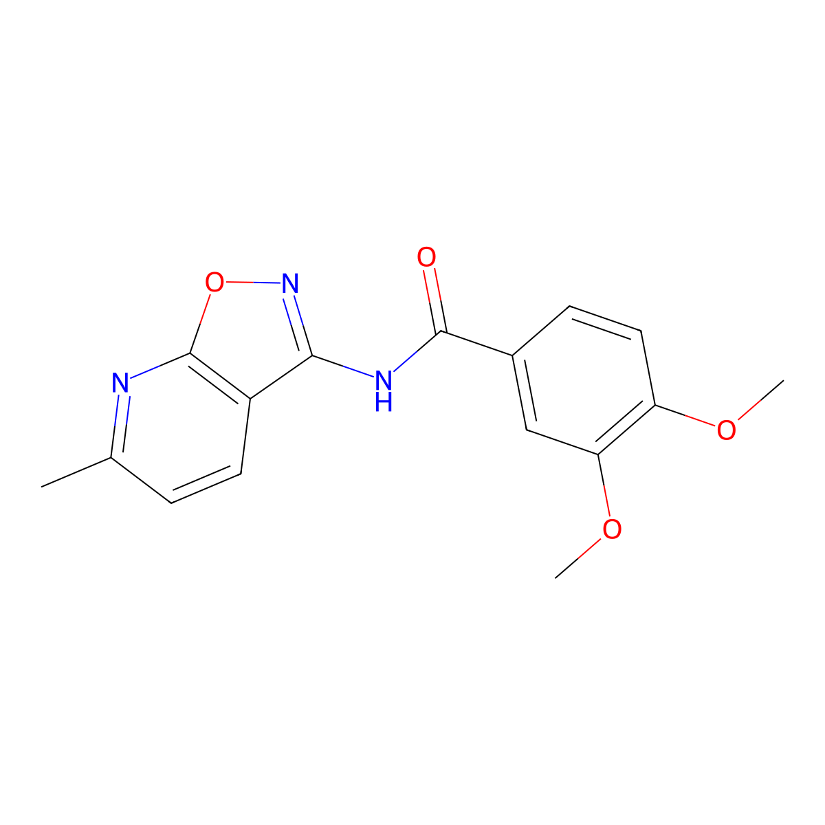 3,4-dimethoxy-N-(6-methyl[1,2]oxazolo[5,4-b]pyridin-3-yl)benzamide molecular structure, CAS 1105206-75-4