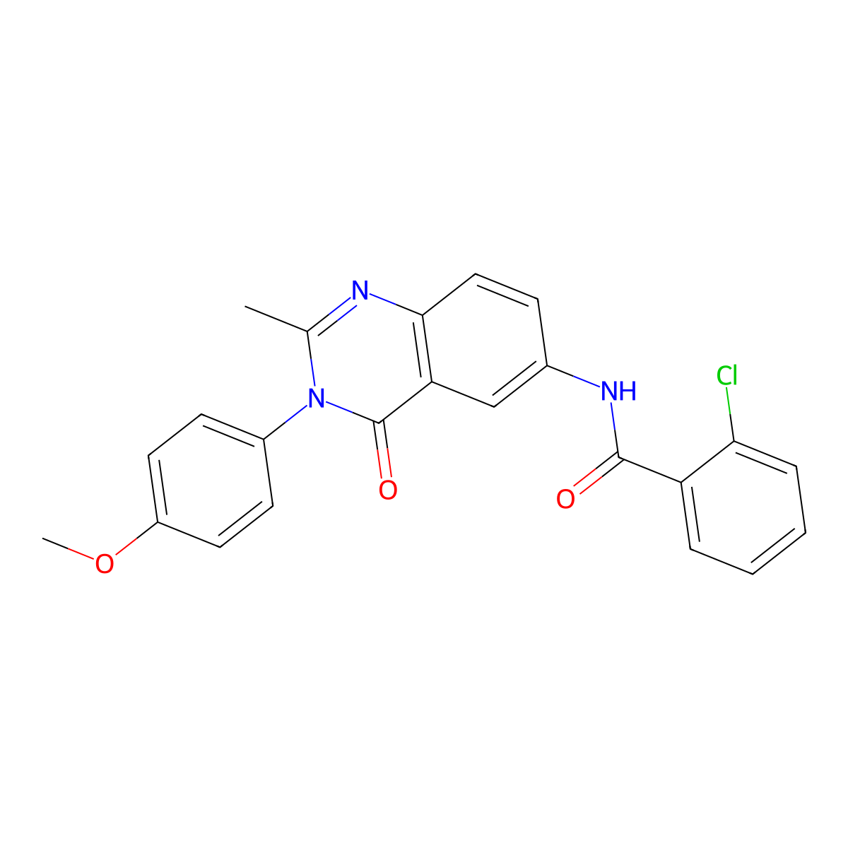 2-chloro-N-[3-(4-methoxyphenyl)-2-methyl-4-oxo-3,4-dihydroquinazolin-6-yl]benzamide molecular structure, CAS 1105206-79-8