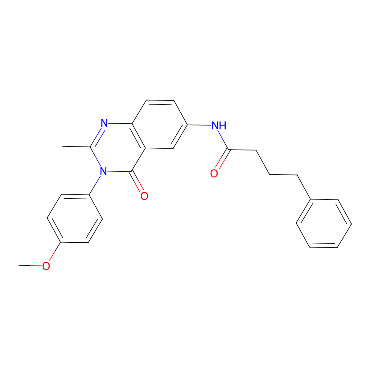N-(3-(4-methoxyphenyl)-2-methyl-4-oxo-3,4-dihydroquinazolin-6-yl)-4-phenylbutanamide molecular structure, CAS 1105206-85-6