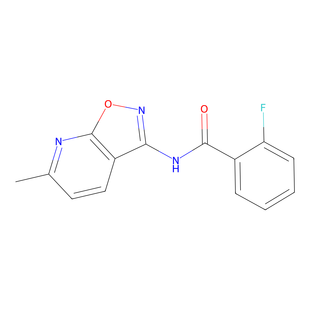 2-fluoro-N-(6-methyl[1,2]oxazolo[5,4-b]pyridin-3-yl)benzamide molecular structure, CAS 1105206-86-7