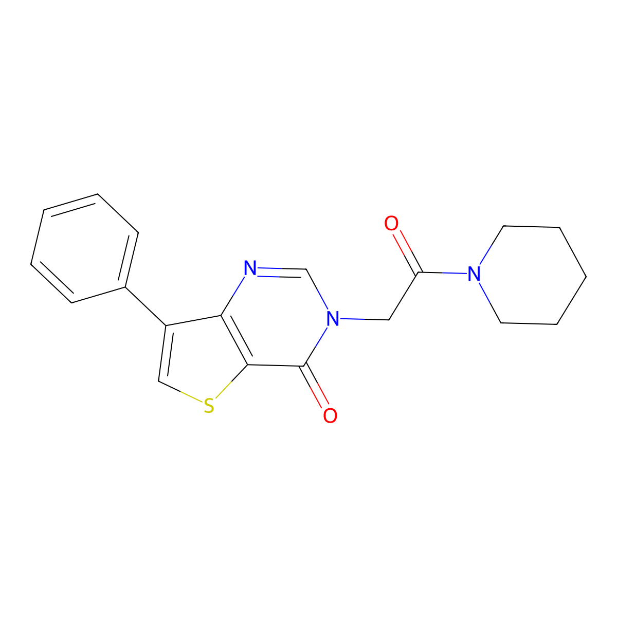 3-[2-oxo-2-(piperidin-1-yl)ethyl]-7-phenyl-3H,4H-thieno[3,2-d]pyrimidin-4-one molecular structure, CAS 1105206-90-3