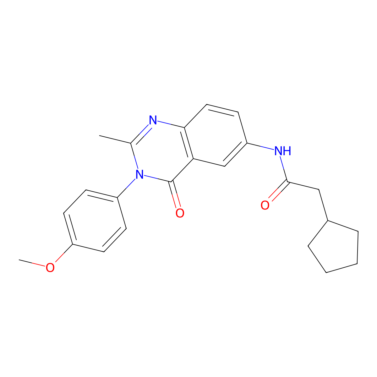 2-cyclopentyl-N-[3-(4-methoxyphenyl)-2-methyl-4-oxo-3,4-dihydroquinazolin-6-yl]acetamide molecular structure, CAS 1105206-91-4
