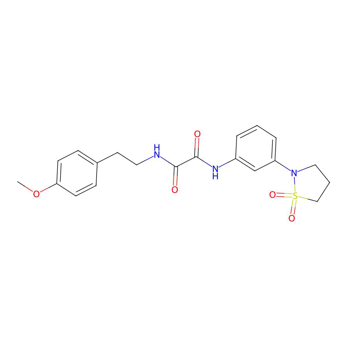 N1-(3-(1,1-dioxidoisothiazolidin-2-yl)phenyl)-N2-(4-methoxyphenethyl)oxalamide molecular structure, CAS 1105206-95-8