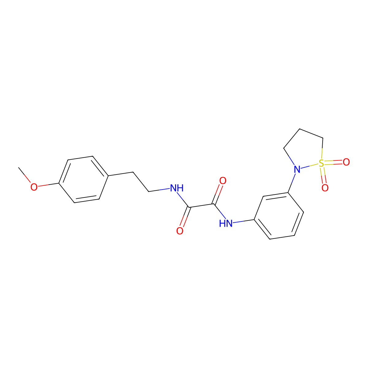 N1-(3-(1,1-dioxidoisothiazolidin-2-yl)phenyl)-N2-(4-methoxyphenethyl)oxalamide molecular structure, CAS 1105206-95-8
