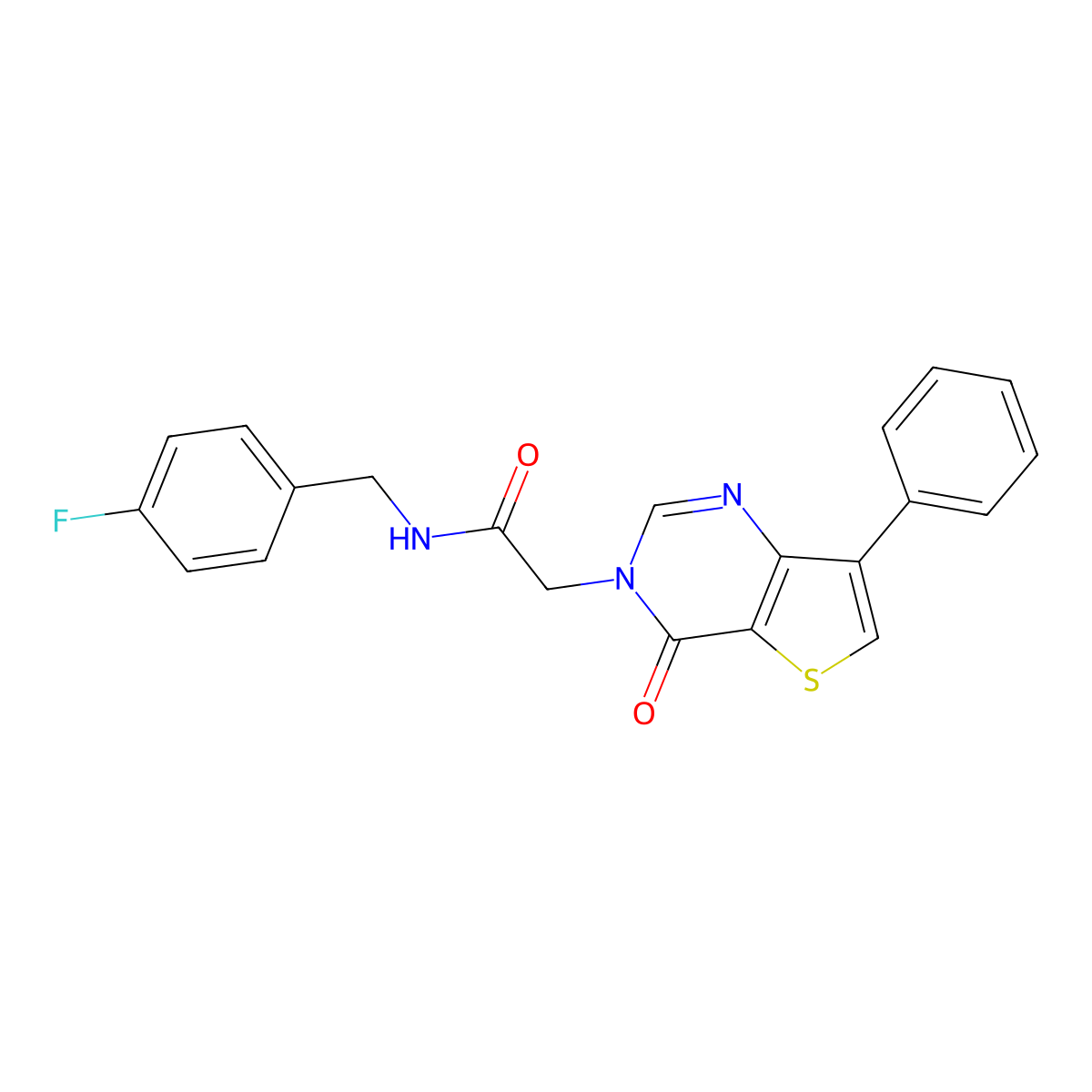 N-(4-fluorobenzyl)-2-(4-oxo-7-phenylthieno[3,2-d]pyrimidin-3(4H)-yl)acetamide molecular structure, CAS 1105206-96-9
