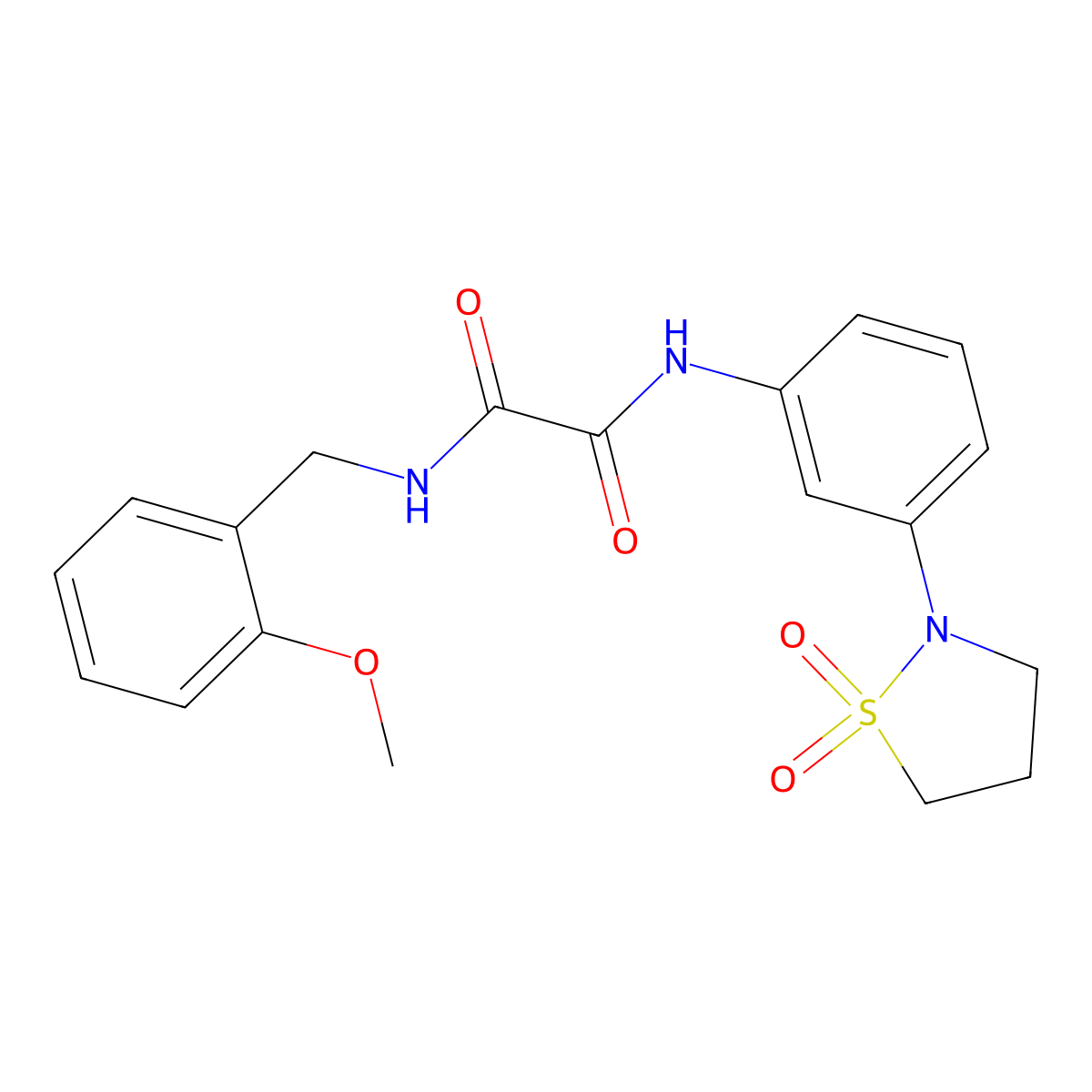 N1-(3-(1,1-dioxidoisothiazolidin-2-yl)phenyl)-N2-(2-methoxybenzyl)oxalamide molecular structure, CAS 1105207-07-5