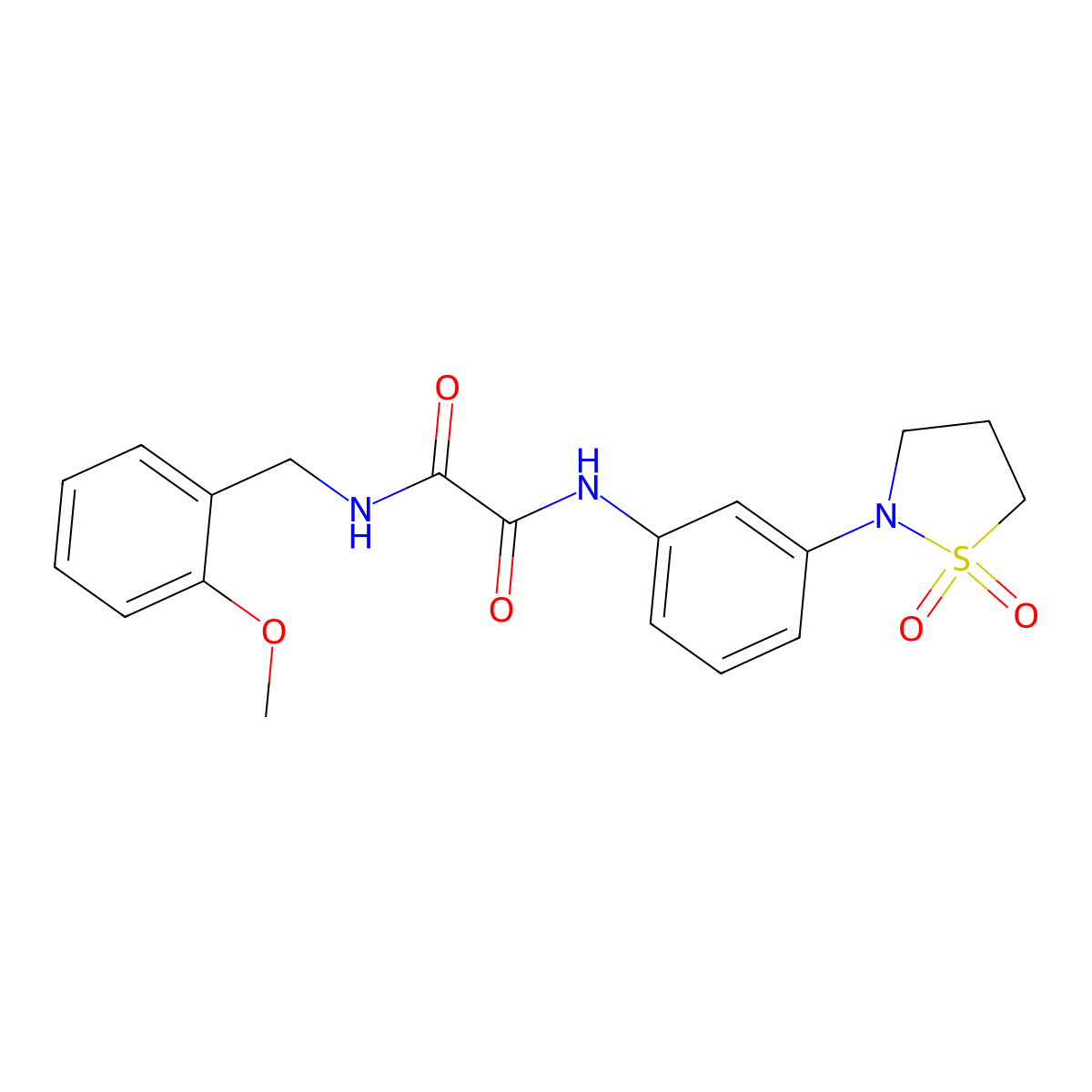 N1-(3-(1,1-dioxidoisothiazolidin-2-yl)phenyl)-N2-(2-methoxybenzyl)oxalamide molecular structure, CAS 1105207-07-5