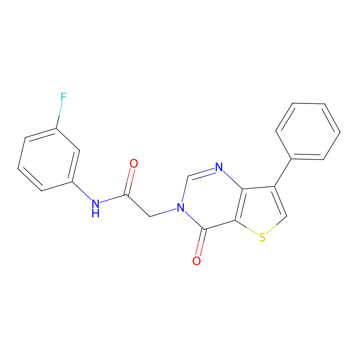 N-(3-fluorophenyl)-2-(4-oxo-7-phenylthieno[3,2-d]pyrimidin-3(4H)-yl)acetamide molecular structure, CAS 1105207-08-6