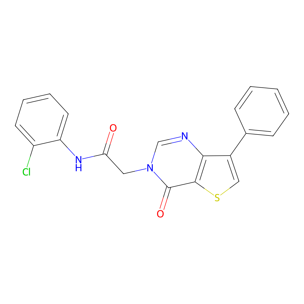 N-(2-chlorophenyl)-2-(4-oxo-7-phenylthieno[3,2-d]pyrimidin-3(4H)-yl)acetamide molecular structure, CAS 1105207-13-3