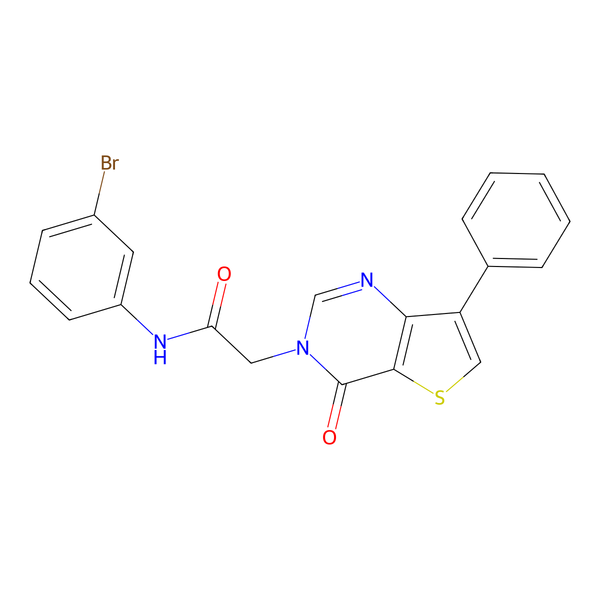 N-(3-bromophenyl)-2-(4-oxo-7-phenylthieno[3,2-d]pyrimidin-3(4H)-yl)acetamide molecular structure, CAS 1105207-18-8