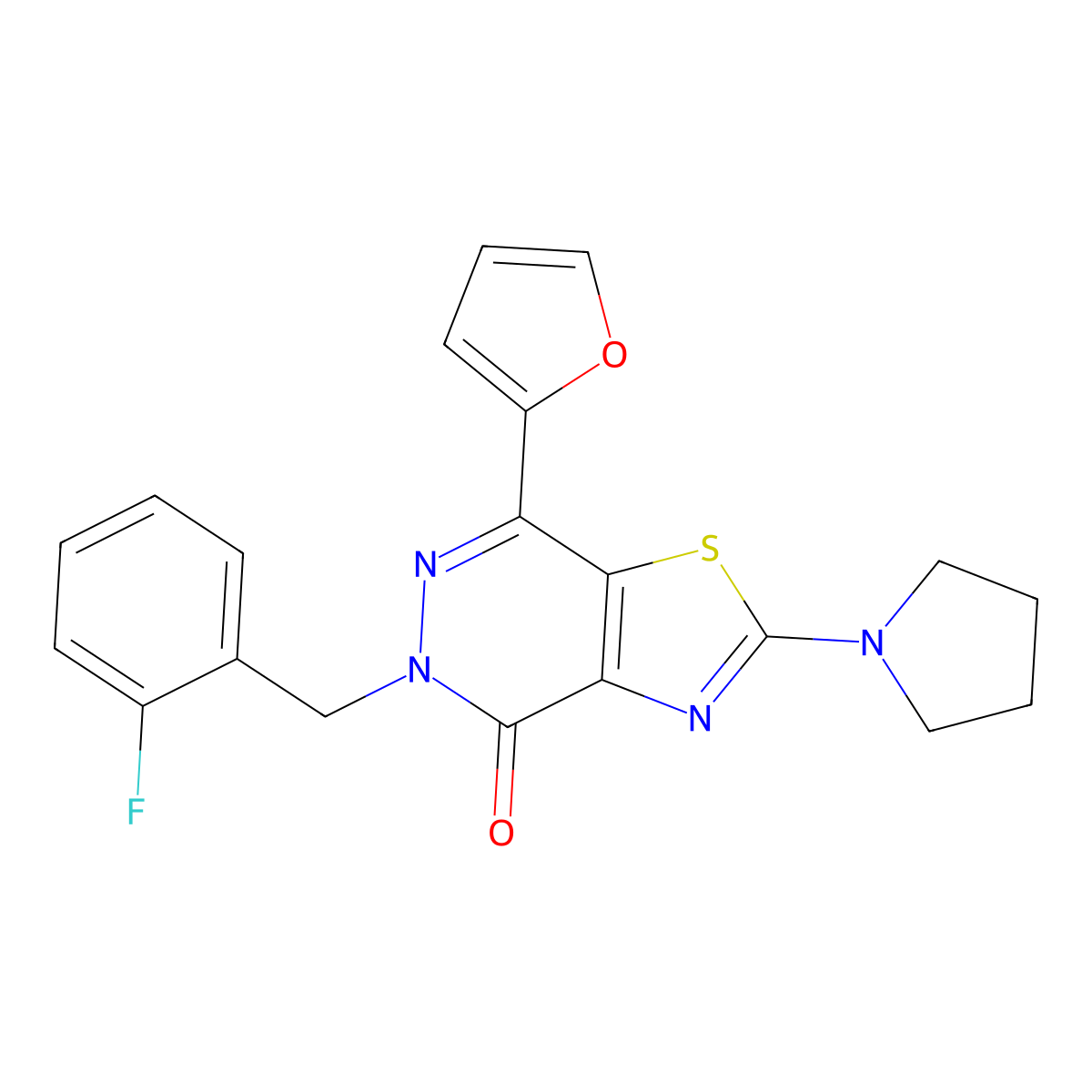 5-(2-fluorobenzyl)-7-(furan-2-yl)-2-(pyrrolidin-1-yl)thiazolo[4,5-d]pyridazin-4(5H)-one molecular structure, CAS 1105207-43-9