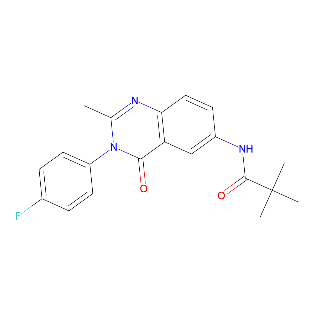 N-(3-(4-fluorophenyl)-2-methyl-4-oxo-3,4-dihydroquinazolin-6-yl)pivalamide molecular structure, CAS 1105207-47-3