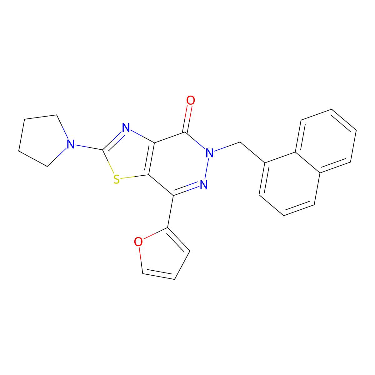7-(furan-2-yl)-5-(naphthalen-1-ylmethyl)-2-(pyrrolidin-1-yl)thiazolo[4,5-d]pyridazin-4(5H)-one molecular structure, CAS 1105207-49-5