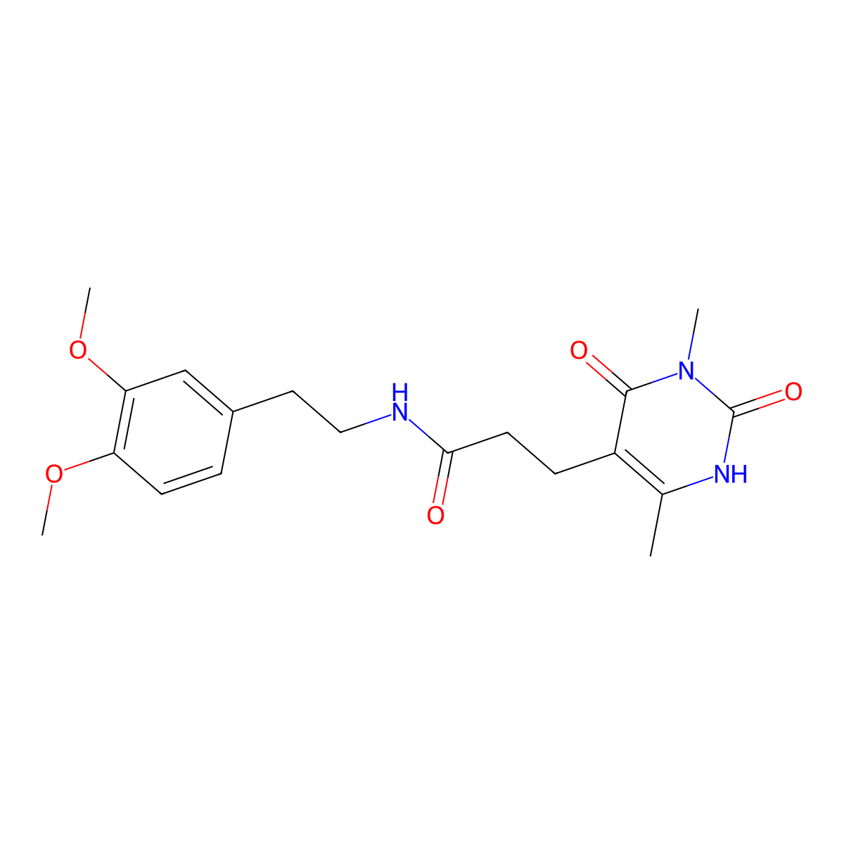 N-(3,4-dimethoxyphenethyl)-3-(3,6-dimethyl-2,4-dioxo-1,2,3,4-tetrahydropyrimidin-5-yl)propanamide molecular structure, CAS 1105207-50-8