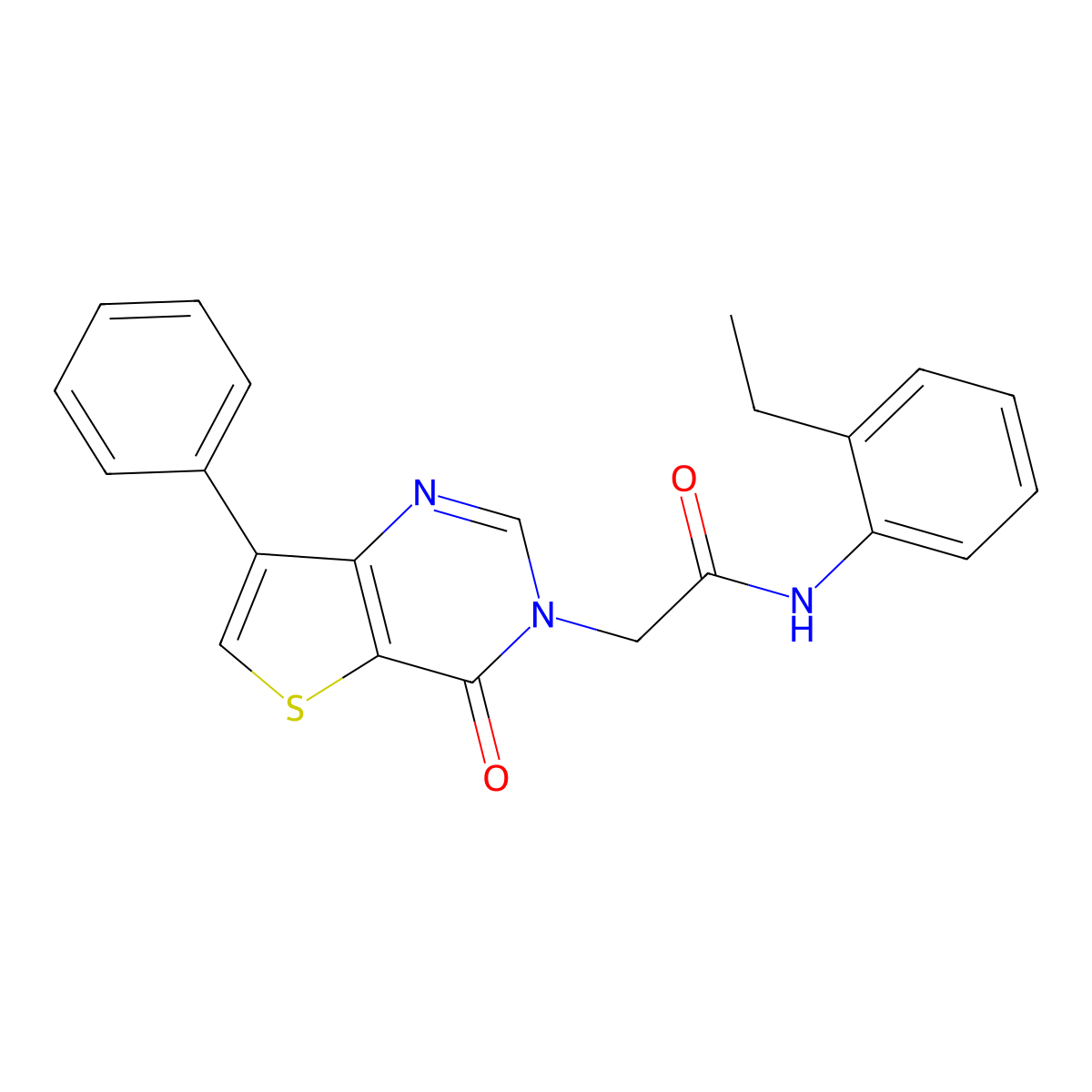 N-(2-ethylphenyl)-2-{4-oxo-7-phenyl-3H,4H-thieno[3,2-d]pyrimidin-3-yl}acetamide molecular structure, CAS 1105207-52-0