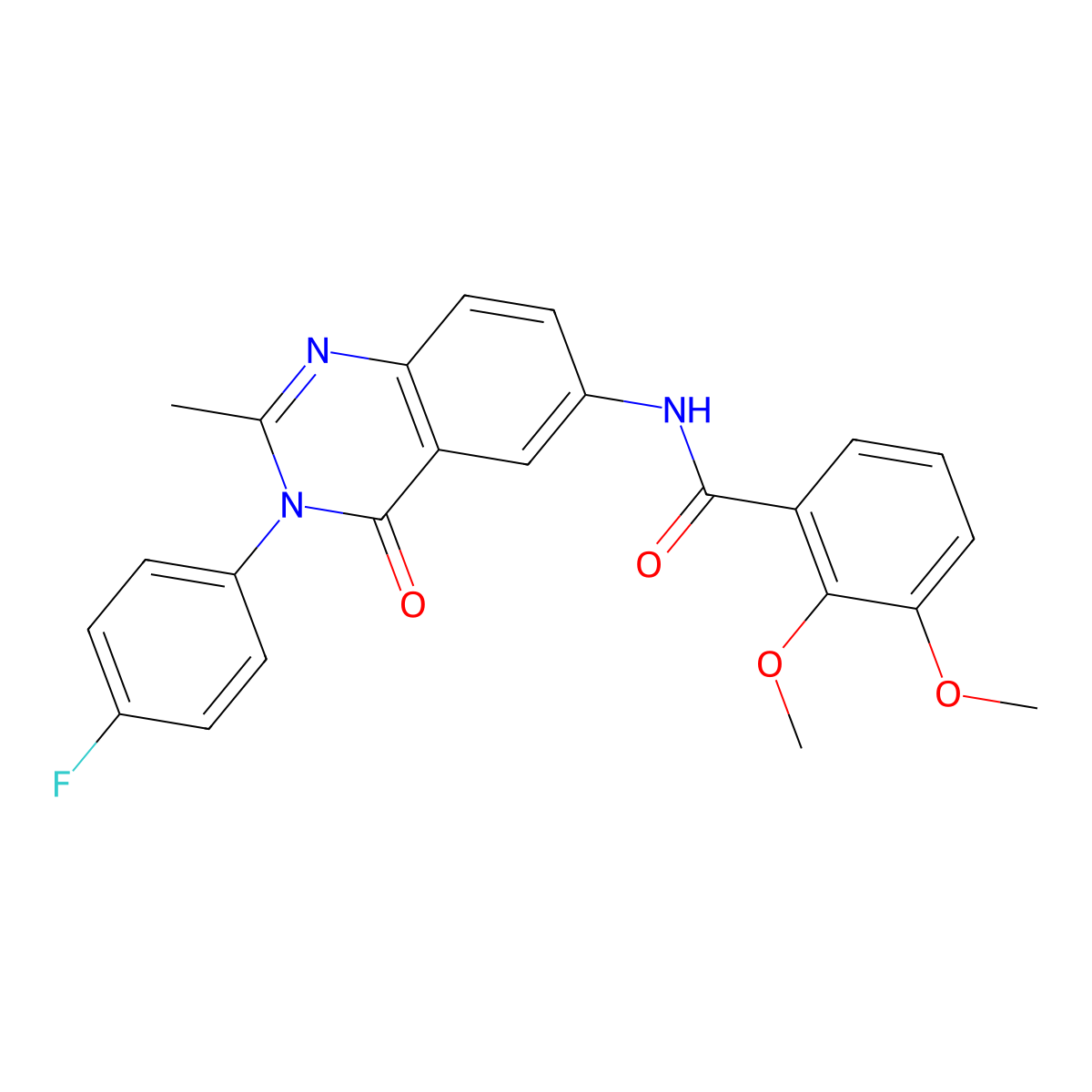 N-[3-(4-fluorophenyl)-2-methyl-4-oxo-3,4-dihydroquinazolin-6-yl]-2,3-dimethoxybenzamide molecular structure, CAS 1105207-53-1