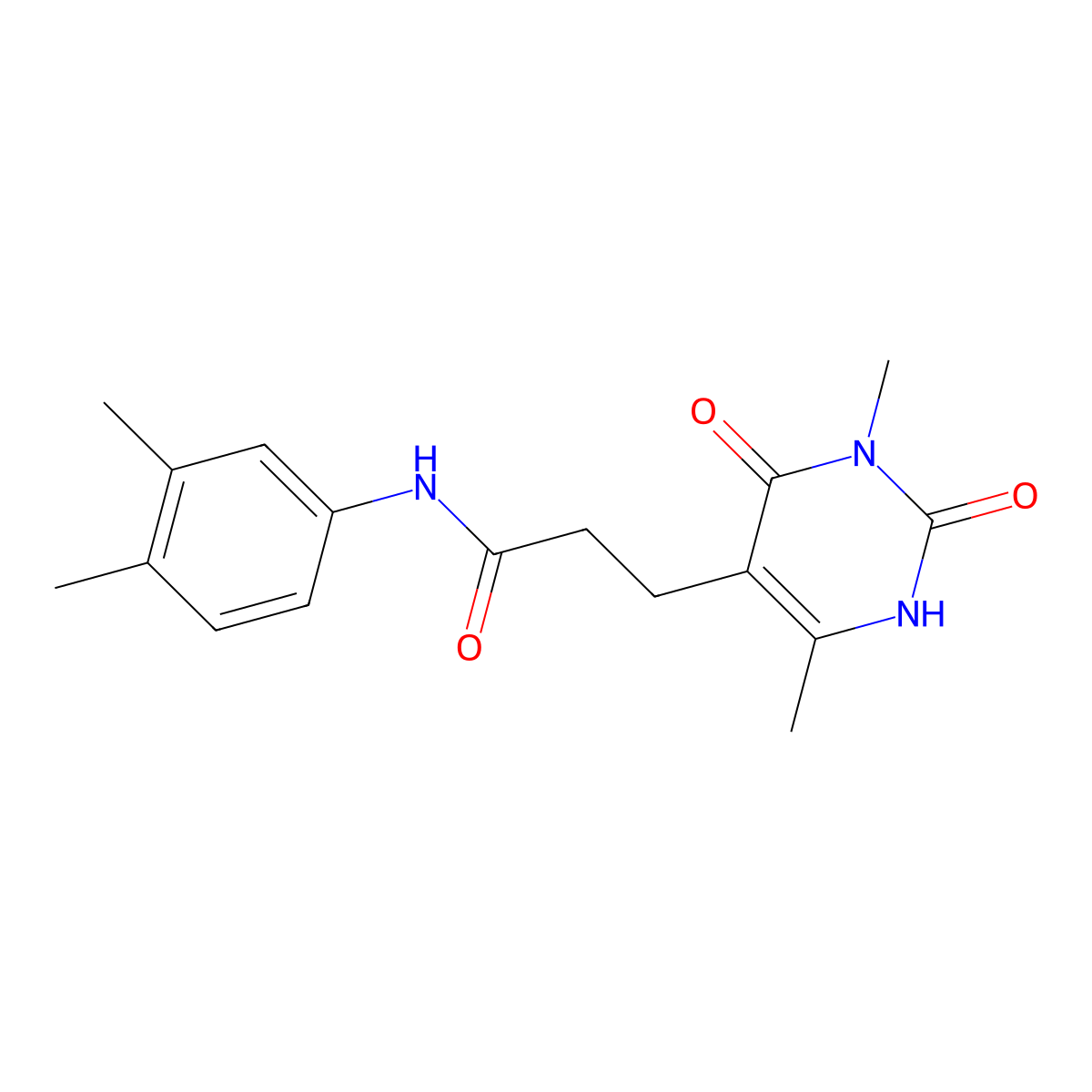 3-(3,6-dimethyl-2,4-dioxo-1,2,3,4-tetrahydropyrimidin-5-yl)-N-(3,4-dimethylphenyl)propanamide molecular structure, CAS 1105207-56-4