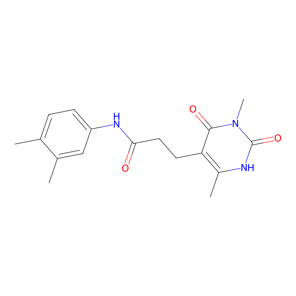 3-(3,6-dimethyl-2,4-dioxo-1,2,3,4-tetrahydropyrimidin-5-yl)-N-(3,4-dimethylphenyl)propanamide molecular structure, CAS 1105207-56-4