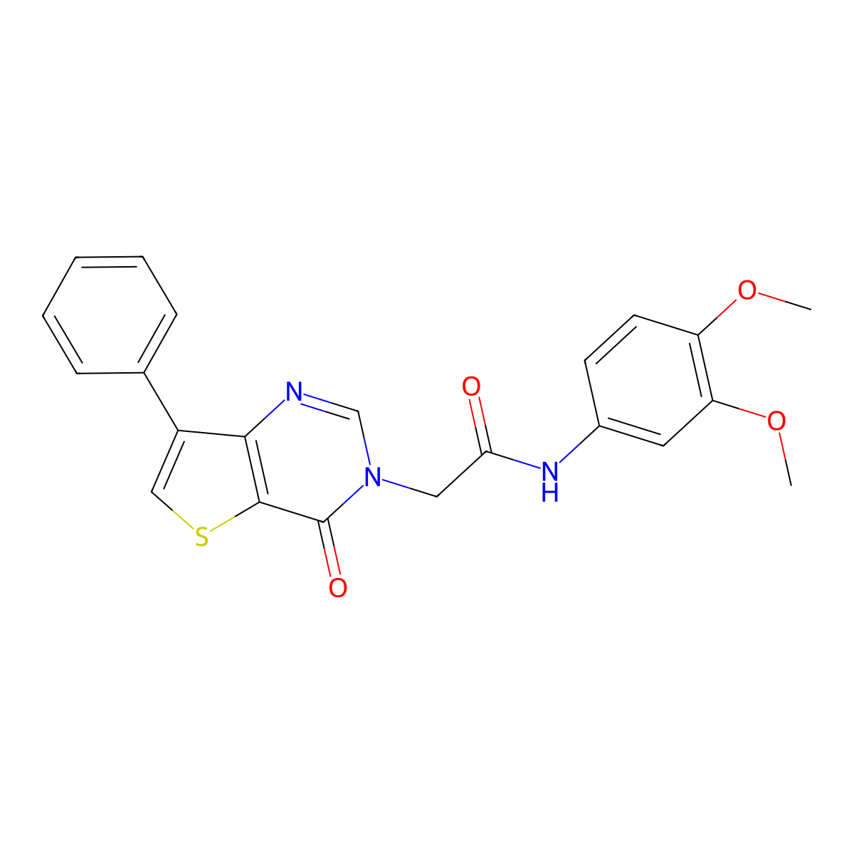 N-(3,4-dimethoxyphenyl)-2-(4-oxo-7-phenylthieno[3,2-d]pyrimidin-3(4H)-yl)acetamide molecular structure, CAS 1105207-58-6