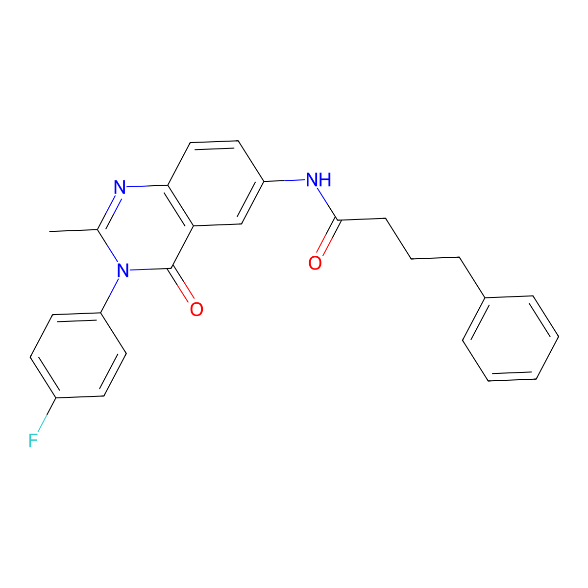 N-(3-(4-fluorophenyl)-2-methyl-4-oxo-3,4-dihydroquinazolin-6-yl)-4-phenylbutanamide molecular structure, CAS 1105207-59-7