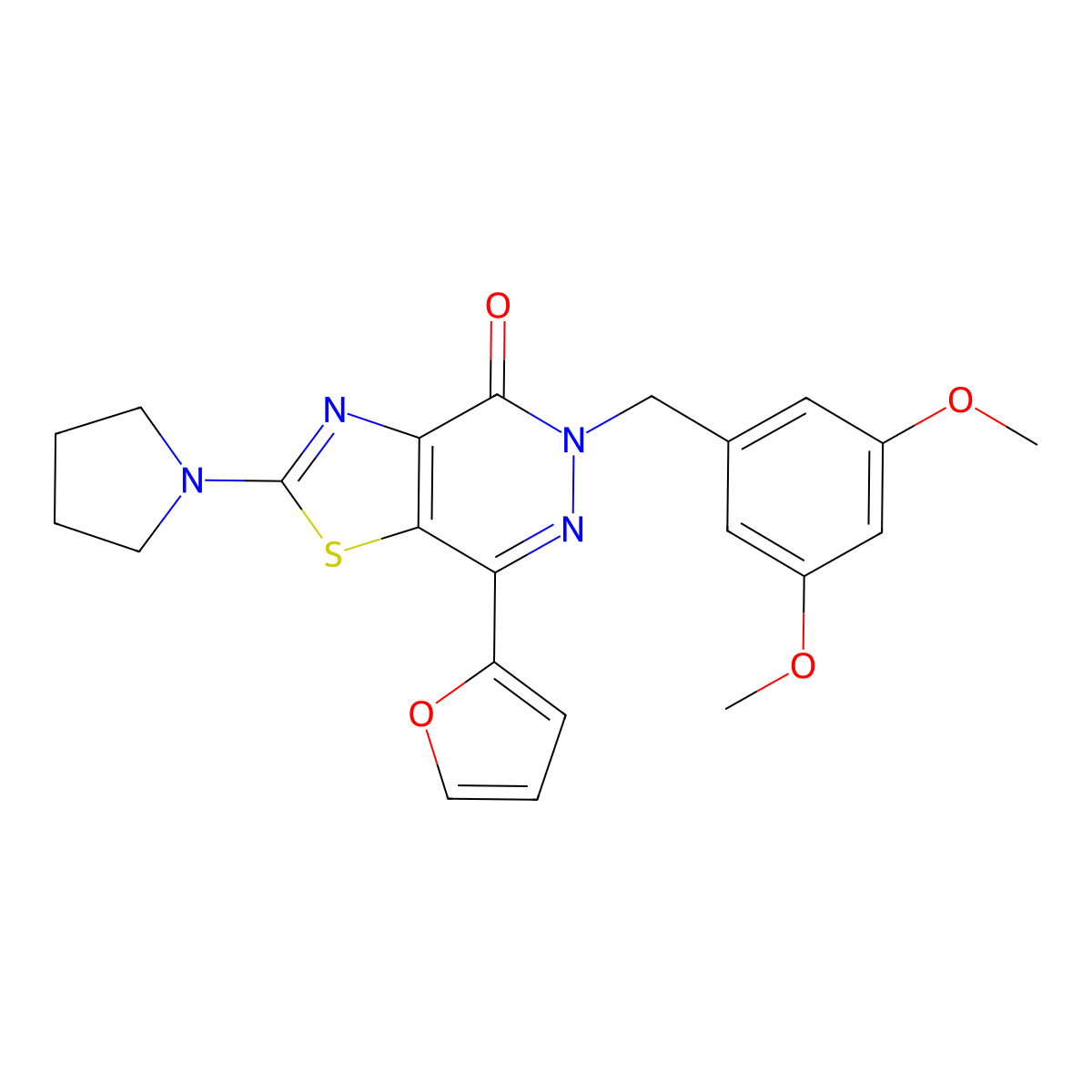 5-(3,5-dimethoxybenzyl)-7-(furan-2-yl)-2-(pyrrolidin-1-yl)thiazolo[4,5-d]pyridazin-4(5H)-one molecular structure, CAS 1105207-61-1