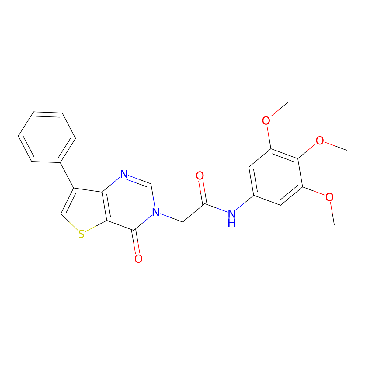2-(4-oxo-7-phenylthieno[3,2-d]pyrimidin-3(4H)-yl)-N-(3,4,5-trimethoxyphenyl)acetamide molecular structure, CAS 1105207-64-4