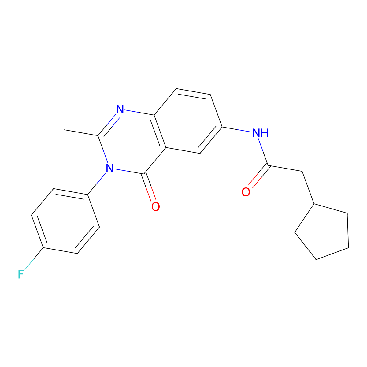 2-cyclopentyl-N-[3-(4-fluorophenyl)-2-methyl-4-oxo-3,4-dihydroquinazolin-6-yl]acetamide molecular structure, CAS 1105207-65-5