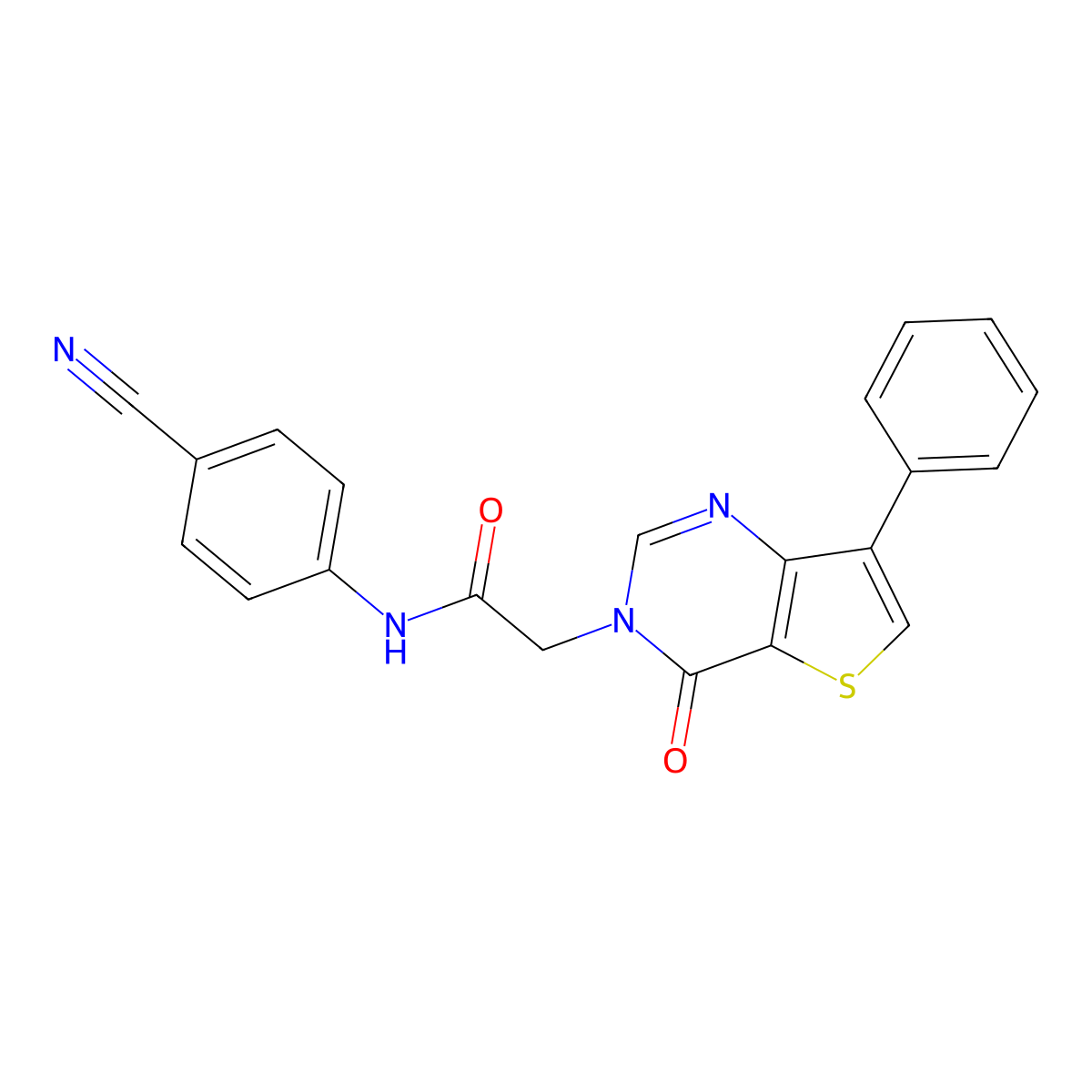 N-(4-cyanophenyl)-2-(4-oxo-7-phenylthieno[3,2-d]pyrimidin-3(4H)-yl)acetamide molecular structure, CAS 1105207-70-2