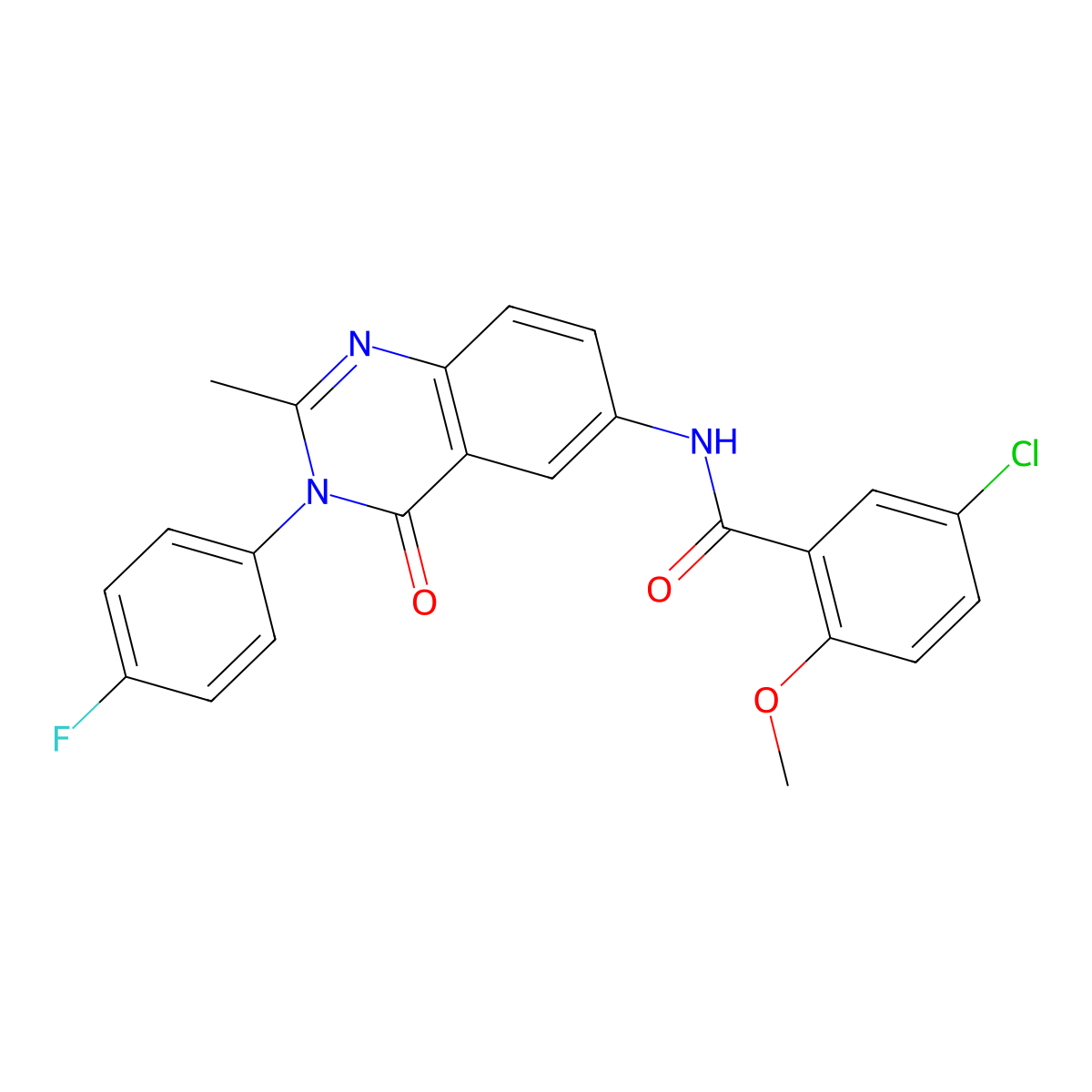 5-chloro-N-[3-(4-fluorophenyl)-2-methyl-4-oxo-3,4-dihydroquinazolin-6-yl]-2-methoxybenzamide molecular structure, CAS 1105207-77-9