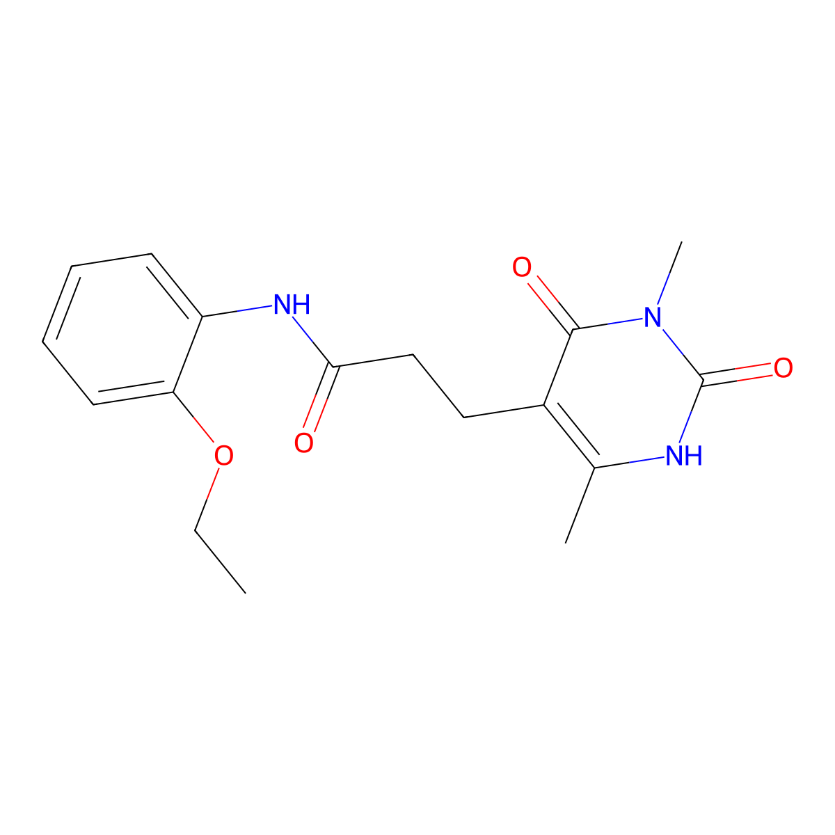 3-(3,6-dimethyl-2,4-dioxo-1,2,3,4-tetrahydropyrimidin-5-yl)-N-(2-ethoxyphenyl)propanamide molecular structure, CAS 1105207-86-0