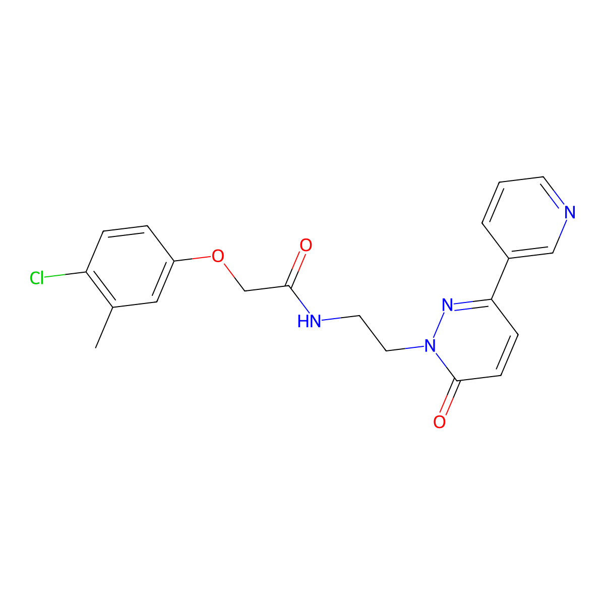 2-(4-chloro-3-methylphenoxy)-N-(2-(6-oxo-3-(pyridin-3-yl)pyridazin-1(6H)-yl)ethyl)acetamide molecular structure, CAS 1105207-90-6