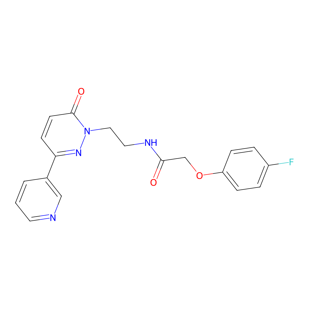 2-(4-fluorophenoxy)-N-{2-[6-oxo-3-(pyridin-3-yl)-1,6-dihydropyridazin-1-yl]ethyl}acetamide molecular structure, CAS 1105207-96-2