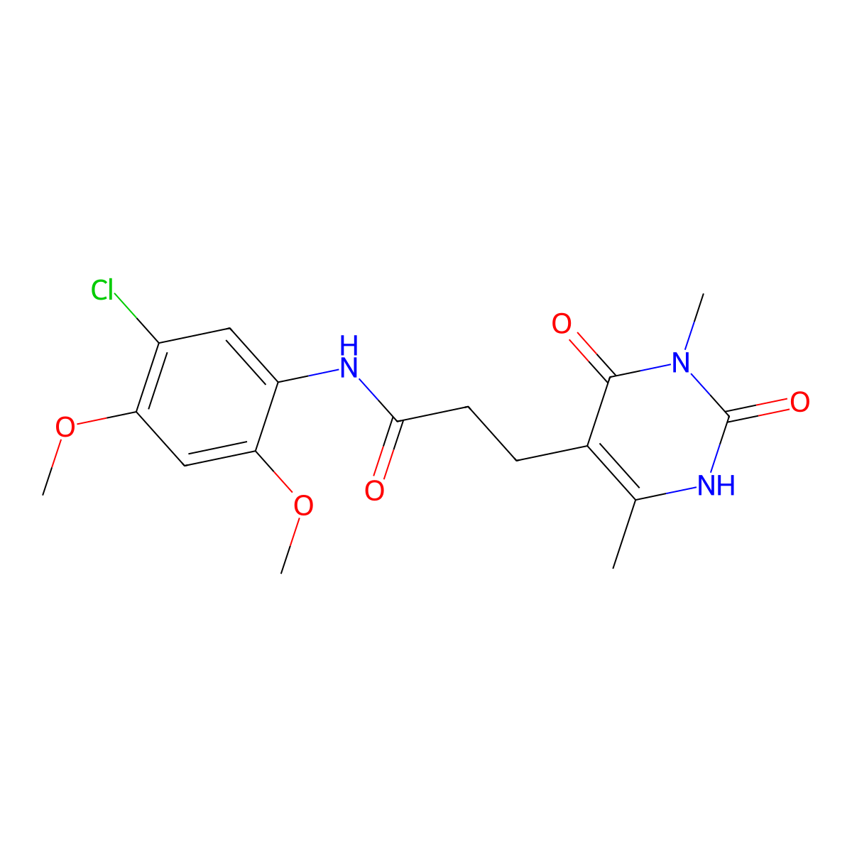 N-(5-chloro-2,4-dimethoxyphenyl)-3-(3,6-dimethyl-2,4-dioxo-1,2,3,4-tetrahydropyrimidin-5-yl)propanamide molecular structure, CAS 1105207-98-4