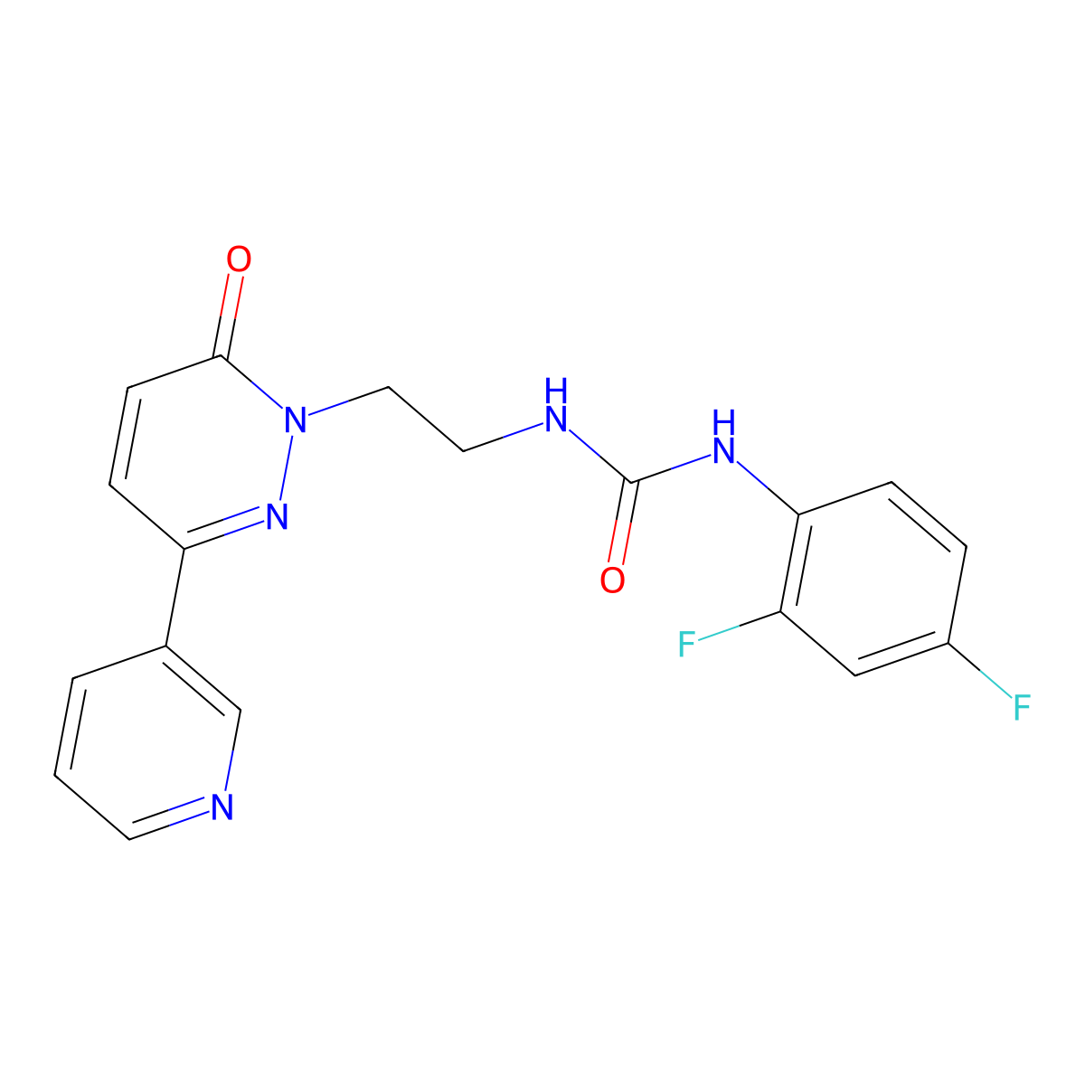 1-(2,4-difluorophenyl)-3-(2-(6-oxo-3-(pyridin-3-yl)pyridazin-1(6H)-yl)ethyl)urea molecular structure, CAS 1105208-02-3