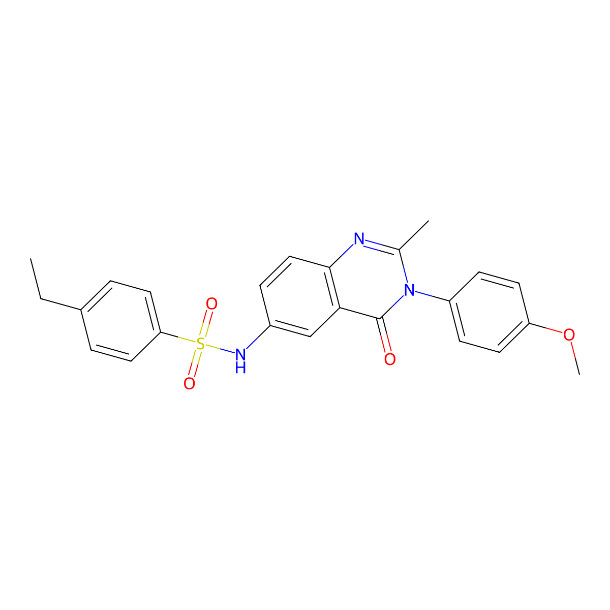 4-ethyl-N-(3-(4-methoxyphenyl)-2-methyl-4-oxo-3,4-dihydroquinazolin-6-yl)benzenesulfonamide molecular structure, CAS 1105208-08-9