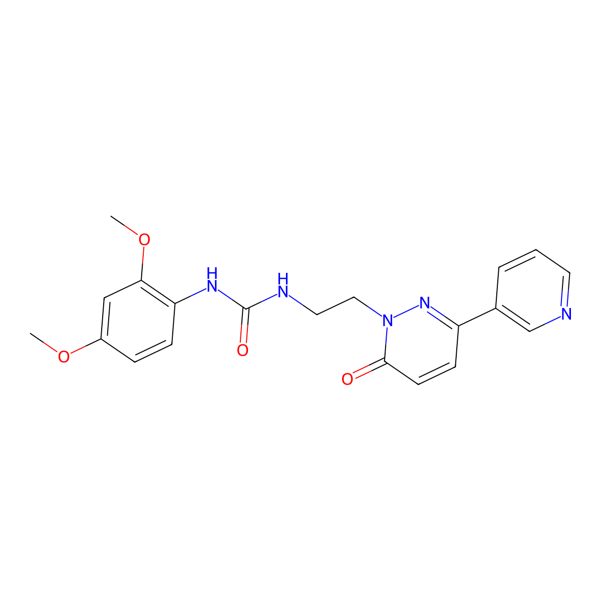 1-(2,4-dimethoxyphenyl)-3-(2-(6-oxo-3-(pyridin-3-yl)pyridazin-1(6H)-yl)ethyl)urea molecular structure, CAS 1105208-09-0