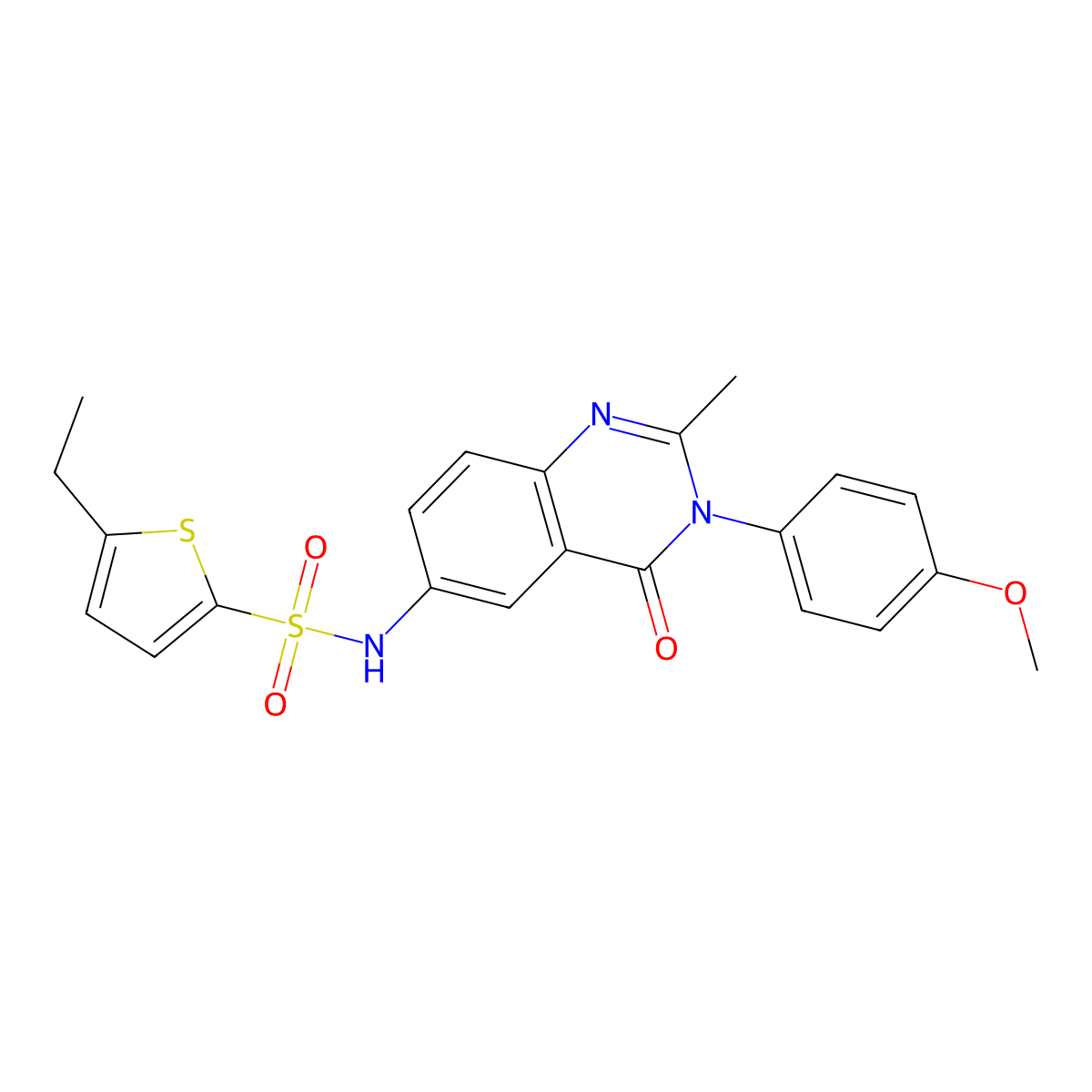 5-ethyl-N-(3-(4-methoxyphenyl)-2-methyl-4-oxo-3,4-dihydroquinazolin-6-yl)thiophene-2-sulfonamide molecular structure, CAS 1105208-15-8