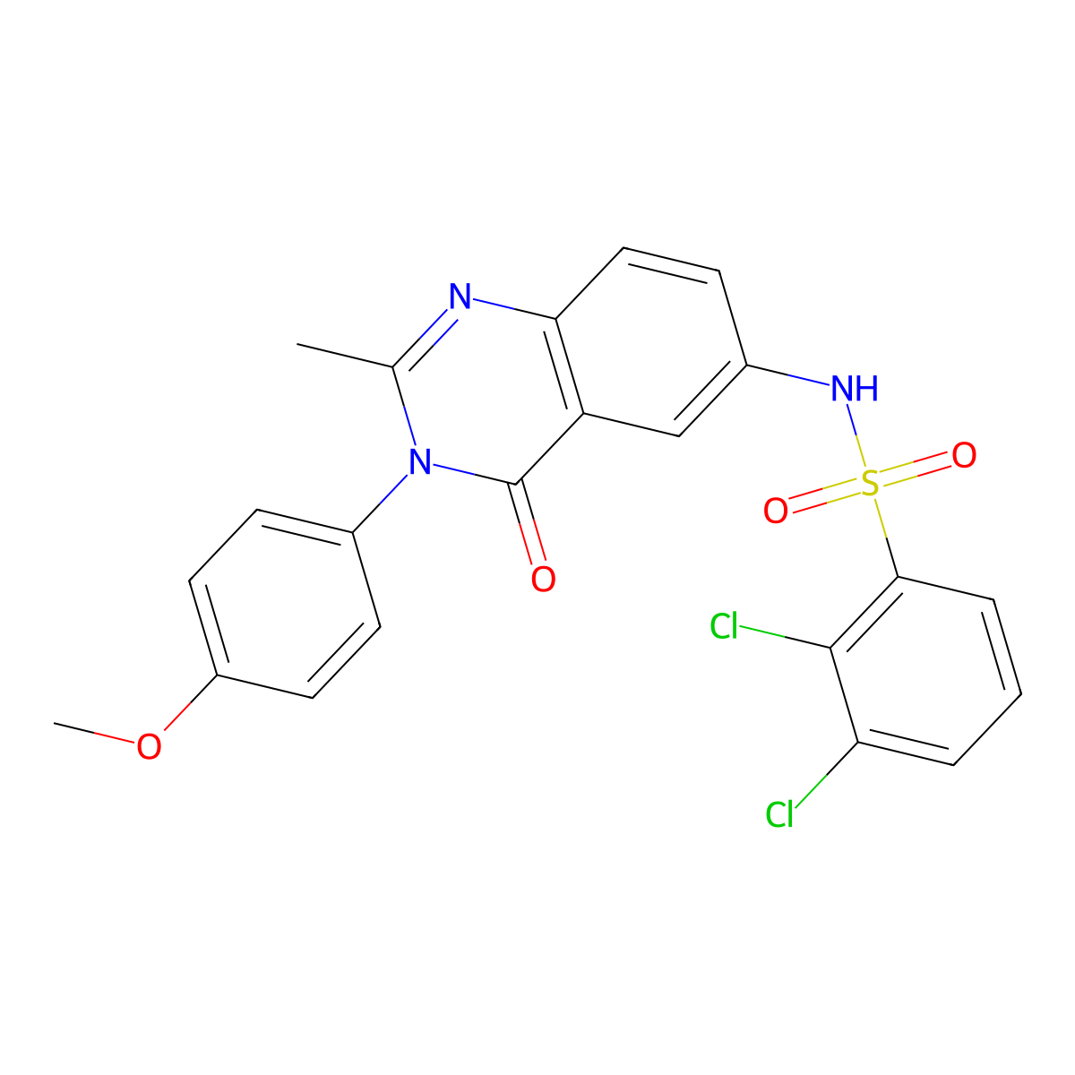 2,3-dichloro-N-(3-(4-methoxyphenyl)-2-methyl-4-oxo-3,4-dihydroquinazolin-6-yl)benzenesulfonamide molecular structure, CAS 1105208-22-7