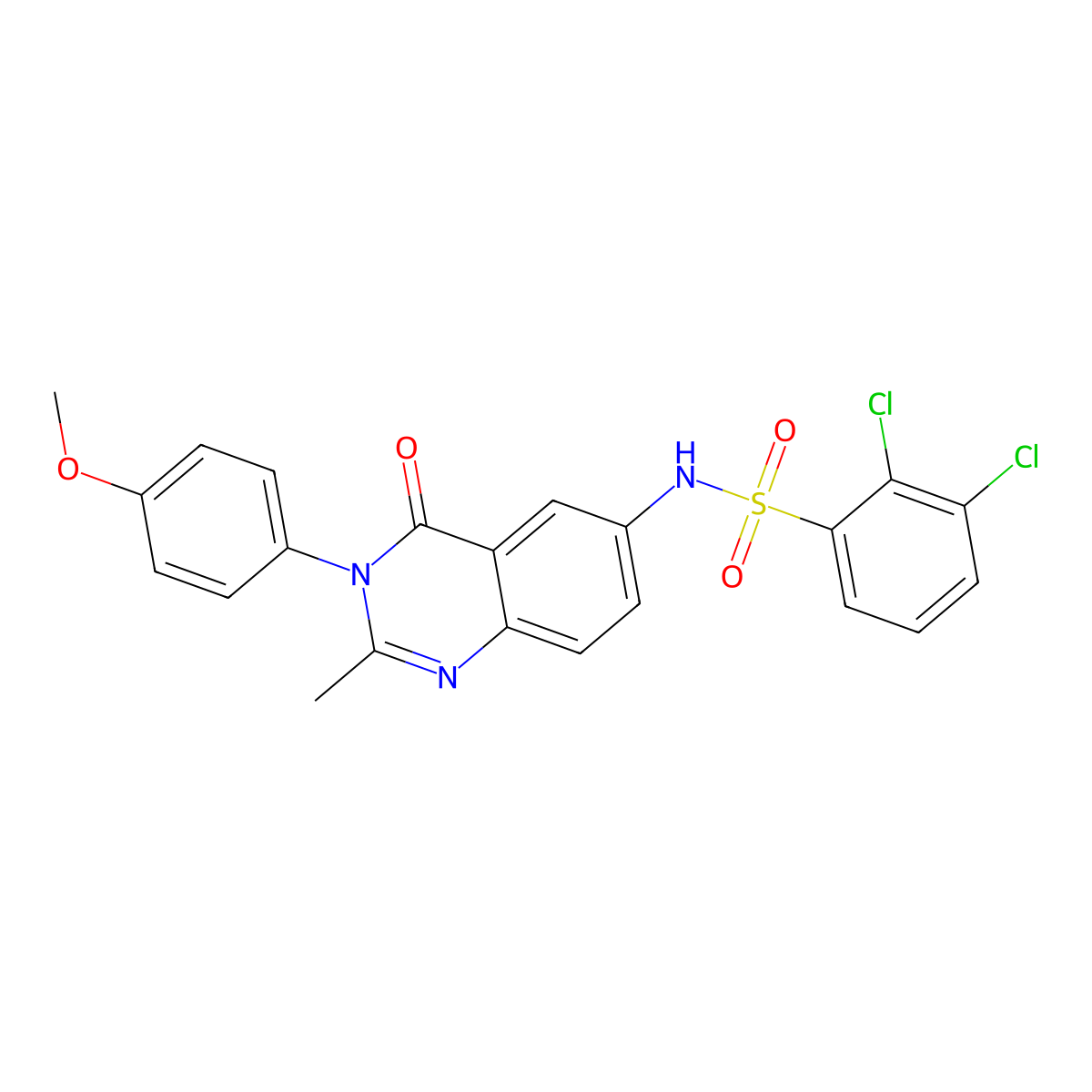 2,3-dichloro-N-(3-(4-methoxyphenyl)-2-methyl-4-oxo-3,4-dihydroquinazolin-6-yl)benzenesulfonamide molecular structure, CAS 1105208-22-7
