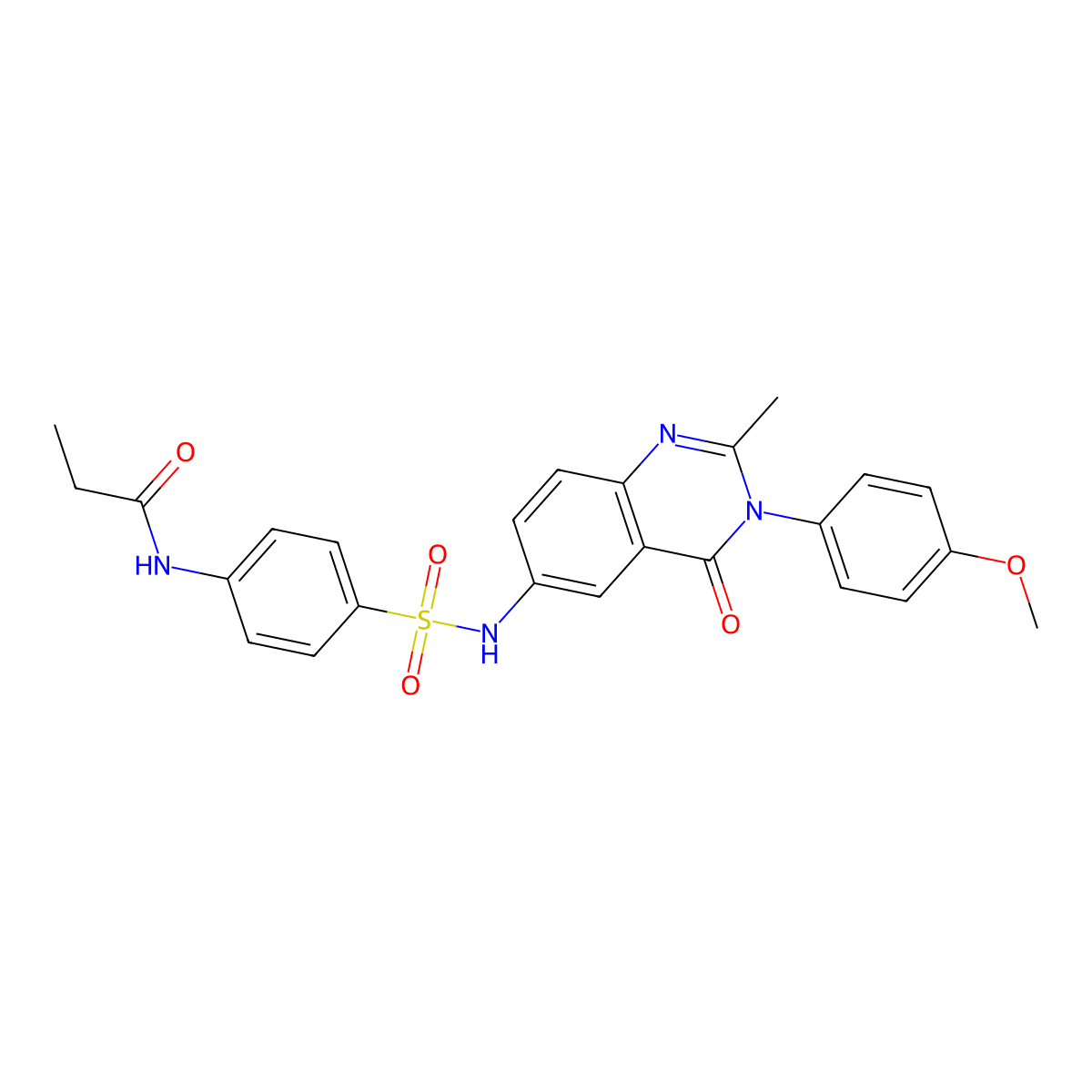 N-(4-(N-(3-(4-methoxyphenyl)-2-methyl-4-oxo-3,4-dihydroquinazolin-6-yl)sulfamoyl)phenyl)propionamide molecular structure, CAS 1105208-29-4