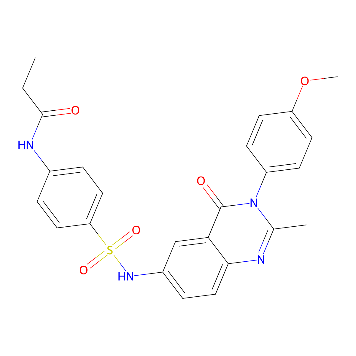N-(4-(N-(3-(4-methoxyphenyl)-2-methyl-4-oxo-3,4-dihydroquinazolin-6-yl)sulfamoyl)phenyl)propionamide molecular structure, CAS 1105208-29-4