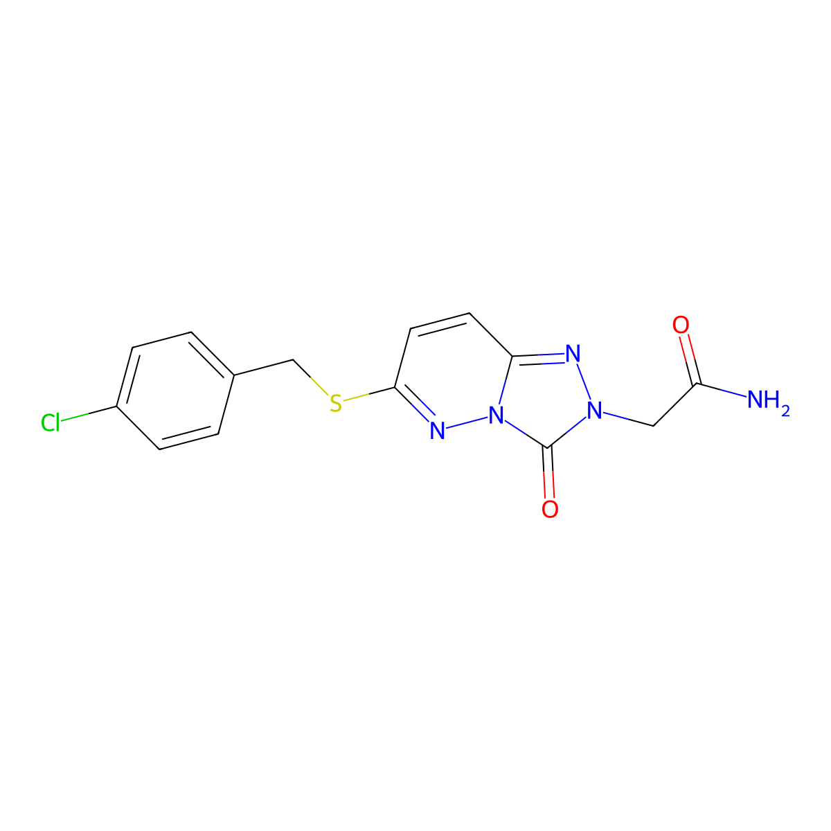 2-[6-[(4-chlorobenzyl)thio]-3-oxo[1,2,4]triazolo[4,3-b]pyridazin-2(3H)-yl]acetamide molecular structure, CAS 1105208-42-1